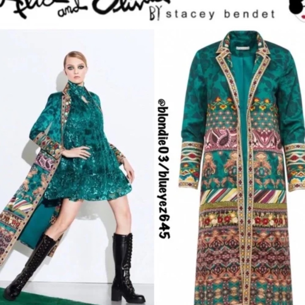 Alice and Olivia notch collared coat